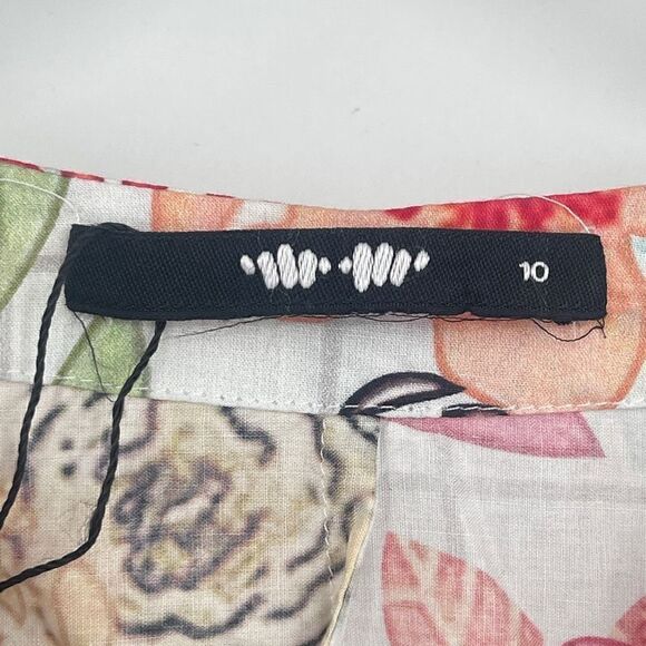 Khaadi Women's Multi-Color Floral Print Sleeveless Ruffles Hem Dress Size 10 - Picture 7 of 9